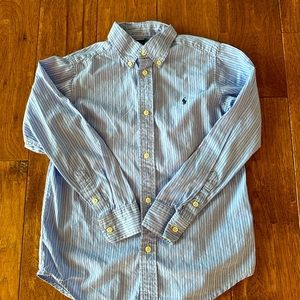 Boys Ralph Lauren button down shirt, blue stripes